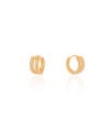 Brinco Argola Click Vazada Cravejada Cristal 1.3 cm Banhado a Ouro 18K