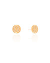 Brinco Redondo Flor Cravejado Cristal 1.2 cm Banhado a Ouro 18K