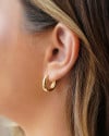 Brinco Argola Click em U Lisa 1.6 cm Banhado a Ouro 18K