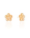 Brinco Flor Lisa ABS 2.0 cm Banhado a Ouro 18K
