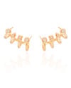 Ear Cuff Geométrico Cristal Banhado a Ouro 18K