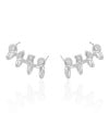 Ear Cuff Geométrico Cristal Ródio Branco