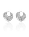 Brinco Argola Click Letras Detalhes Vazados 2.5 cm Ródio Branco