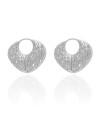 Brinco Argola Click Letras Detalhes Vazados 2.5 cm Ródio Branco