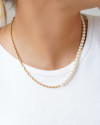 Choker Pérolas Cordão Baiano Banhado a Ouro 18K