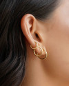 Trio de Argolas Lisas Banhado a Ouro 18K