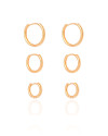 Trio de Argolas Lisas Banhado a Ouro 18K