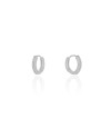 Brinco Argola Click Pontos de Luz Cristal 1.3 cm Ródio Branco