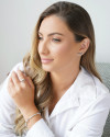 Ear Cuff Gotas Cravejado Cristal 2.3 cm Ródio Branco