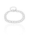 Pulseira Malha Piastrine 7 mm Ródio Branco