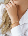 Pulseira Elos Riviera Cristal Fecho Boia Banhado a Ouro 18K