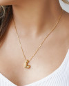 Gargantilha Veneziana Letra A 1.7 cm Bolha Banhado a Ouro 18K - 45 cm