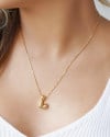 Gargantilha Veneziana Letra B 1.7 cm Bolha Banhado a Ouro 18K - 45 cm