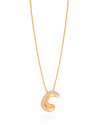 Gargantilha Veneziana Letra C 1.7 cm Bolha Banhado a Ouro 18K - 45 cm