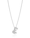 Gargantilha Veneziana Letra E 1.7 cm Bolha Ródio Branco - 45 cm