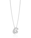 Gargantilha Veneziana Letra G 1.7 cm Bolha Ródio Branco - 45 cm