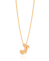 Gargantilha Veneziana Letra J 1.7 cm Bolha Banhado a Ouro 18K - 45 cm