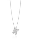 Gargantilha Veneziana Letra K 1.7 cm Bolha Ródio Branco - 45 cm