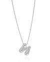 Gargantilha Veneziana Letra M 1.7 cm Bolha Ródio Branco - 45 cm