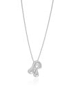 Gargantilha Veneziana Letra R 1.7 cm Bolha Ródio Branco - 45 cm
