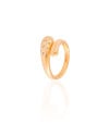 Anel Ajustável Cobra Cravejado Cristal Tamanho P Banhado a Ouro 18K