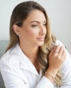 Anel Ajustável Cobra Cravejado Cristal Tamanho P Ródio Branco