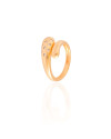 Anel Ajustável Cobra Cravejado Cristal Tamanho G Banhado a Ouro 18K