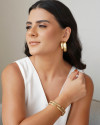 Bracelete Filetes Lisos Banho Dourado