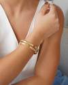 Bracelete Filetes Lisos Banho Dourado