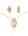 Conjunto Mix de Banhos Oval Liso Banho Dourado