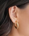 Brinco Argola Tubo Lisa 2.8 cm Banhado a Ouro 18K
