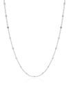 Gargantilha Grumet Longa Plaquinhas Ródio Branco - 80 cm