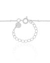 Gargantilha Grumet Longa Plaquinhas Ródio Branco - 80 cm