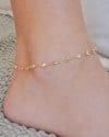 Tornozeleira Pontos de Luz Cristal Banhado a Ouro 18K