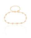 Tornozeleira Pontos de Luz Cristal Banhado a Ouro 18K