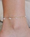 Pulseira Pontos de Luz Cristal Ródio Branco
