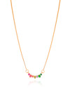 Gargantilha Veneziana Pontos de Luz Coloridos Banhado a Ouro 18K - 40 cm