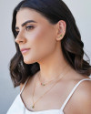Conjunto Quadrado Esmeralda 4 mm Banhado a Ouro 18K