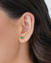 Conjunto Quadrado Esmeralda 4 mm Banhado a Ouro 18K