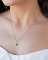 Conjunto Quadrado Esmeralda 4 mm Banhado a Ouro 18K