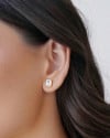 Conjunto Retangular Cravejado Cristal Banhado na Ouro 18K