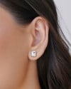 Conjunto Retangular Cravejado Cristal Ródio Branco