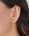 Conjunto Retangular Rubi Cravejado Cristal Banhado na Ouro 18K
