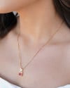 Conjunto Retangular Rubi Cravejado Cristal Banhado na Ouro 18K