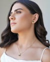 Conjunto Retangular Esmeralda Cravejado Cristal Banhado na Ouro 18K