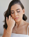 Anel Cravejado Cristal Tamanho 18 Banhado a Ouro 18K
