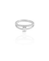 Anel Duplo Oval Cravejado Cristal Tamanho 16 Ródio Branco