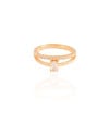 Anel Duplo Oval Cravejado Cristal Tamanho 18 Banhado a Ouro 18K