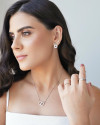 Anel Cravejado Cristal Tamanho 19 Ródio Branco