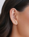 Brinco Ponto de Luz Cristal 5 mm Banhado a Ouro 18K